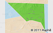 Political 3D Map of Xudur (Hudur), lighten