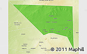 Political 3D Map of Xudur (Hudur), physical outside