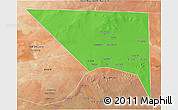 Political 3D Map of Xudur (Hudur), satellite outside