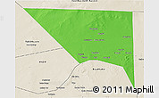 Political 3D Map of Xudur (Hudur), shaded relief outside
