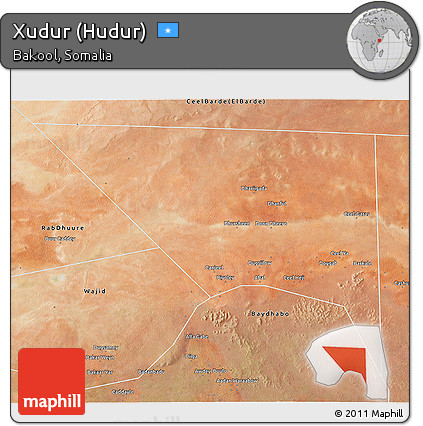 Satellite 3D Map of Xudur (Hudur)