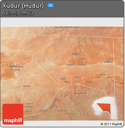 Satellite 3D Map of Xudur (Hudur)