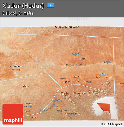 Satellite 3D Map of Xudur (Hudur)
