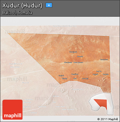 Satellite 3D Map of Xudur (Hudur), lighten