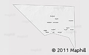 Silver Style 3D Map of Xudur (Hudur), single color outside