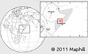 Blank Location Map of Xudur (Hudur), highlighted country, within the entire country