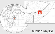 Blank Location Map of Xudur (Hudur), highlighted parent region