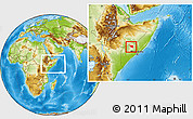 Physical Location Map of Xudur (Hudur), within the entire country