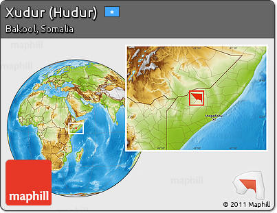 Physical Location Map of Xudur (Hudur)