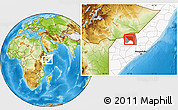 Physical Location Map of Xudur (Hudur), highlighted country, highlighted parent region