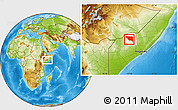 Physical Location Map of Xudur (Hudur), highlighted parent region