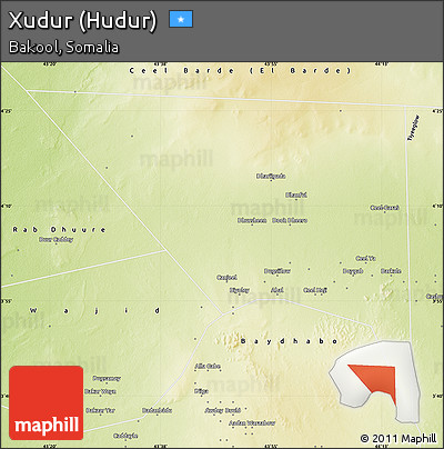 Physical Map of Xudur (Hudur)