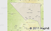 Shaded Relief Map of Xudur (Hudur), physical outside