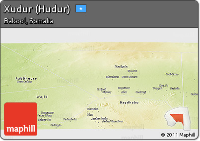 Physical Panoramic Map of Xudur (Hudur)