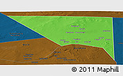 Political Panoramic Map of Xudur (Hudur), darken