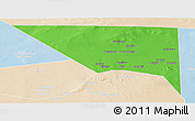 Political Panoramic Map of Xudur (Hudur), lighten