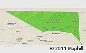 Political Panoramic Map of Xudur (Hudur), shaded relief outside