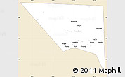 Classic Style Simple Map of Xudur (Hudur), single color outside