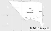 Silver Style Simple Map of Xudur (Hudur), single color outside