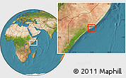 Satellite Location Map of Banaadir