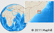 Shaded Relief Location Map of Banaadir