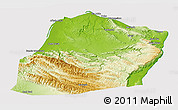 Physical 3D Map of Calawla (Alula), cropped outside