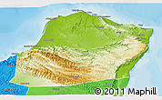 Physical 3D Map of Calawla (Alula), political outside