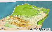 Physical 3D Map of Calawla (Alula), satellite outside