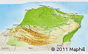 Physical 3D Map of Calawla (Alula), shaded relief outside