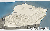 Shaded Relief 3D Map of Calawla (Alula), darken