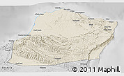 Shaded Relief 3D Map of Calawla (Alula), desaturated