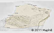 Shaded Relief 3D Map of Calawla (Alula), lighten, desaturated