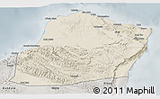 Shaded Relief 3D Map of Calawla (Alula), semi-desaturated