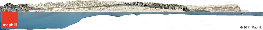 Shaded Relief Horizon Map of Calawla (Alula), darken