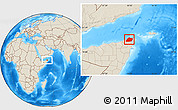 Shaded Relief Location Map of Calawla (Alula)