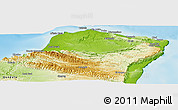 Physical Panoramic Map of Calawla (Alula)