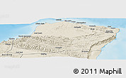Shaded Relief Panoramic Map of Calawla (Alula)