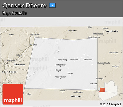 Classic Style 3D Map of Qansax Dheere