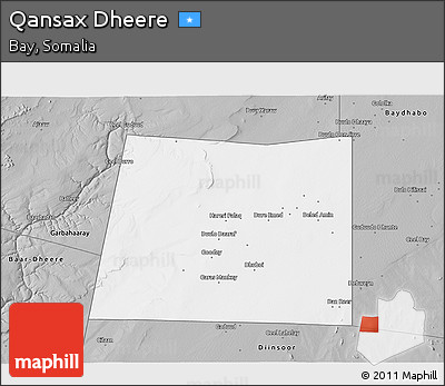 Gray 3D Map of Qansax Dheere