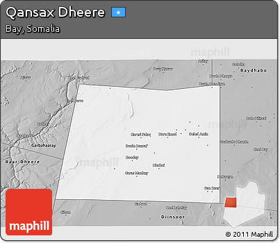 Gray 3D Map of Qansax Dheere