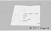Gray 3D Map of Qansax Dheere, single color outside