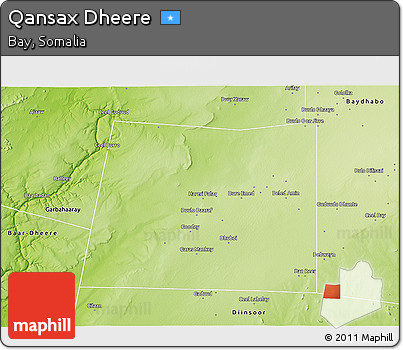 Physical 3D Map of Qansax Dheere