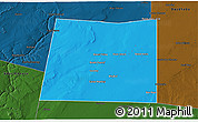 Political 3D Map of Qansax Dheere, darken