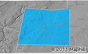 Political 3D Map of Qansax Dheere, desaturated