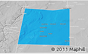 Political 3D Map of Qansax Dheere, lighten, desaturated
