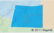 Political 3D Map of Qansax Dheere, lighten