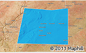 Political 3D Map of Qansax Dheere, satellite outside
