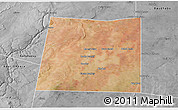 Satellite 3D Map of Qansax Dheere, desaturated