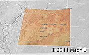 Satellite 3D Map of Qansax Dheere, lighten, desaturated