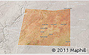 Satellite 3D Map of Qansax Dheere, lighten, semi-desaturated